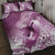 Personalised New Zealand Aotearoa Darts Masters Quilt Bed Set Maori Art Tattoo with Tribal Dart Symbol Pink - Polynesian Pride