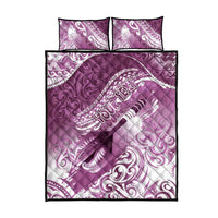 Personalised New Zealand Aotearoa Darts Masters Quilt Bed Set Maori Art Tattoo with Tribal Dart Symbol Pink - Polynesian Pride