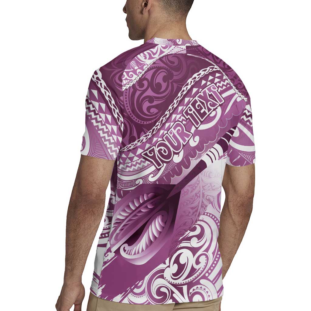 Personalised New Zealand Aotearoa Darts Masters Rugby Jersey Maori Art Tattoo with Tribal Dart Symbol Pink - Polynesian Pride