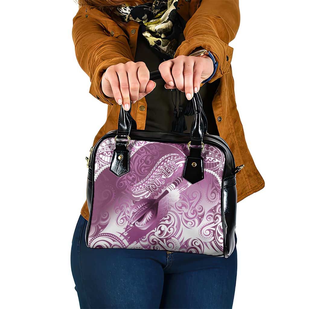 Personalised New Zealand Aotearoa Darts Masters Shoulder Handbag Maori Art Tattoo with Tribal Dart Symbol Pink - Polynesian Pride