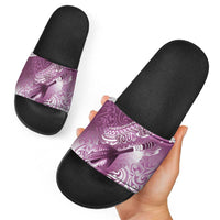 Personalised New Zealand Aotearoa Darts Masters Slide Sandals Maori Art Tattoo with Tribal Dart Symbol Pink - Polynesian Pride