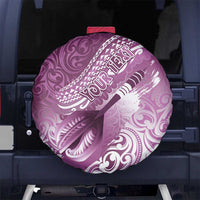 Personalised New Zealand Aotearoa Darts Masters Spare Tire Cover Maori Art Tattoo with Tribal Dart Symbol Pink - Polynesian Pride