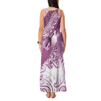 Personalised New Zealand Aotearoa Darts Masters Tank Maxi Dress Maori Art Tattoo with Tribal Dart Symbol Pink - Polynesian Pride