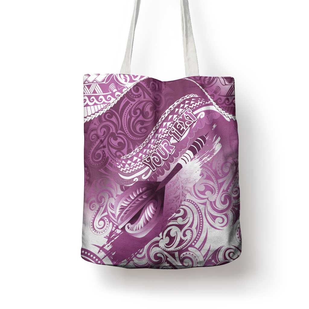 Personalised New Zealand Aotearoa Darts Masters Tote Bag Maori Art Tattoo with Tribal Dart Symbol Pink - Polynesian Pride