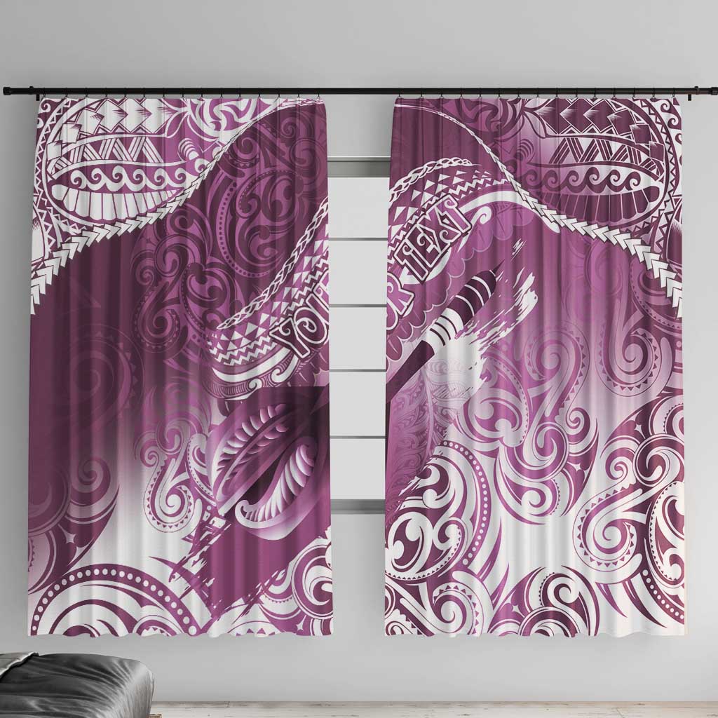 Personalised New Zealand Aotearoa Darts Masters Window Curtain Maori Art Tattoo with Tribal Dart Symbol Pink - Polynesian Pride