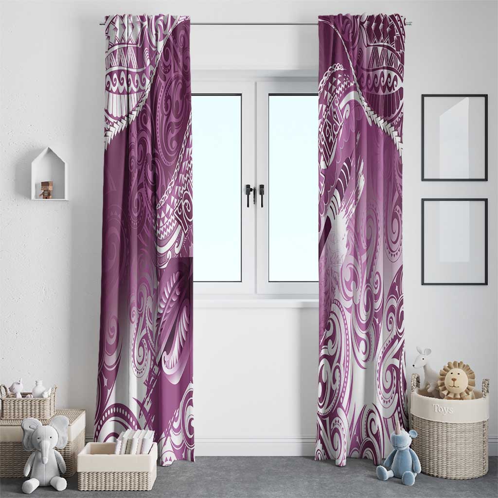 Personalised New Zealand Aotearoa Darts Masters Window Curtain Maori Art Tattoo with Tribal Dart Symbol Pink - Polynesian Pride