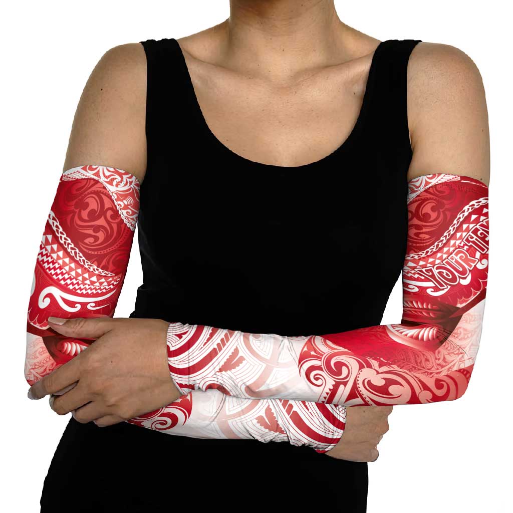 Personalised New Zealand Aotearoa Darts Masters Arm Sleeves Maori Art Tattoo with Tribal Dart Symbol Red - Polynesian Pride