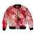 Personalised New Zealand Aotearoa Darts Masters Bomber Jacket Maori Art Tattoo with Tribal Dart Symbol Red - Polynesian Pride
