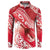Personalised New Zealand Aotearoa Darts Masters Button Sweatshirt Maori Art Tattoo with Tribal Dart Symbol Red - Polynesian Pride