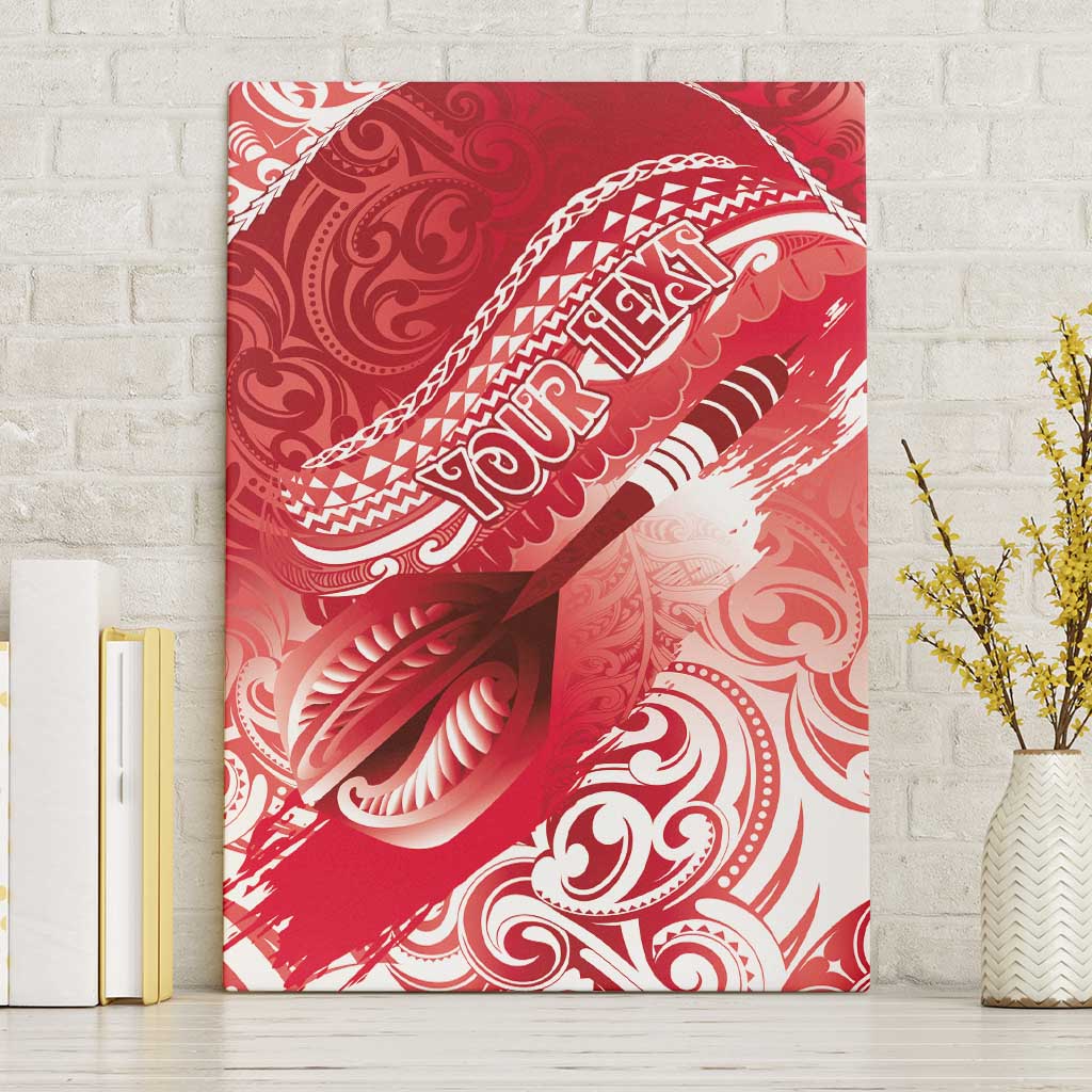 Personalised New Zealand Aotearoa Darts Masters Canvas Wall Art Maori Art Tattoo with Tribal Dart Symbol Red - Polynesian Pride