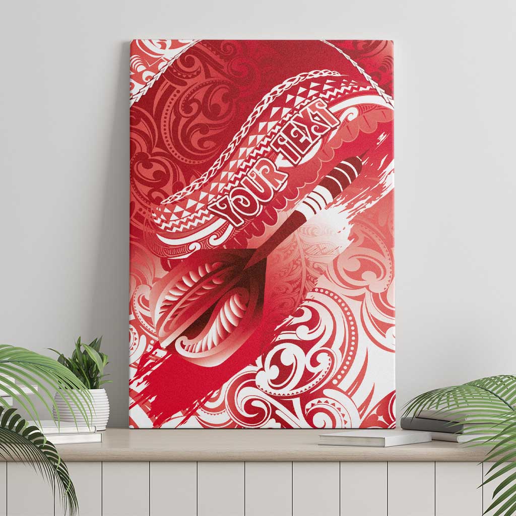 Personalised New Zealand Aotearoa Darts Masters Canvas Wall Art Maori Art Tattoo with Tribal Dart Symbol Red - Polynesian Pride