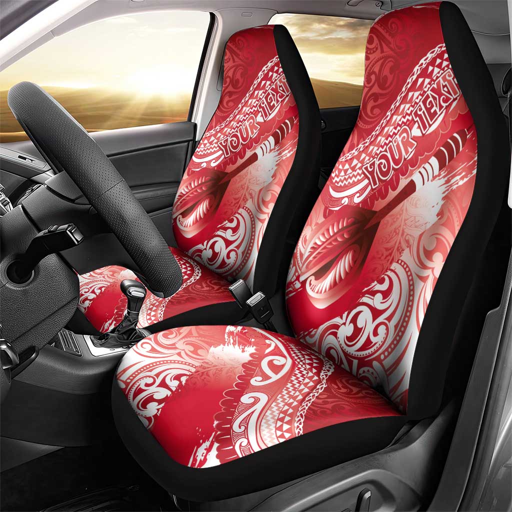 Personalised New Zealand Aotearoa Darts Masters Car Seat Cover Maori Art Tattoo with Tribal Dart Symbol Red - Polynesian Pride
