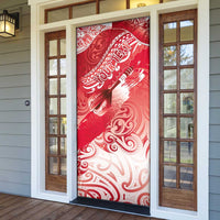 Personalised New Zealand Aotearoa Darts Masters Door Cover Maori Art Tattoo with Tribal Dart Symbol Red - Polynesian Pride