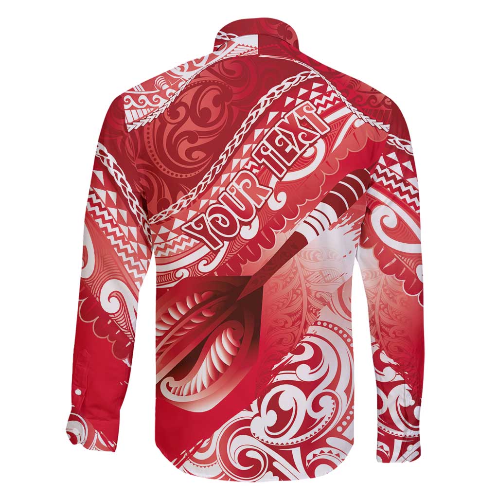 Personalised New Zealand Aotearoa Darts Masters Family Matching Puletasi and Hawaiian Shirt Maori Art Tattoo with Tribal Dart Symbol Red - Polynesian Pride