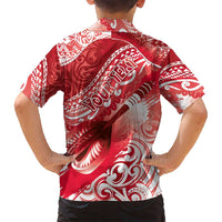 Personalised New Zealand Aotearoa Darts Masters Family Matching Summer Maxi Dress and Hawaiian Shirt Maori Art Tattoo with Tribal Dart Symbol Red - Polynesian Pride