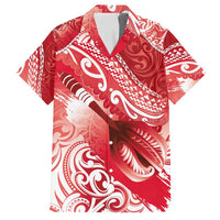 Personalised New Zealand Aotearoa Darts Masters Family Matching Summer Maxi Dress and Hawaiian Shirt Maori Art Tattoo with Tribal Dart Symbol Red - Polynesian Pride