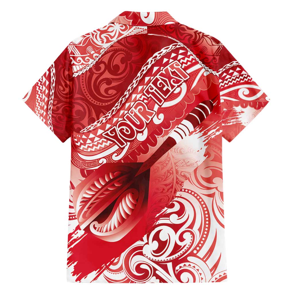 Personalised New Zealand Aotearoa Darts Masters Family Matching Tank Maxi Dress and Hawaiian Shirt Maori Art Tattoo with Tribal Dart Symbol Red - Polynesian Pride