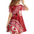 Personalised New Zealand Aotearoa Darts Masters Kid Short Sleeve Dress Maori Art Tattoo with Tribal Dart Symbol Red - Polynesian Pride