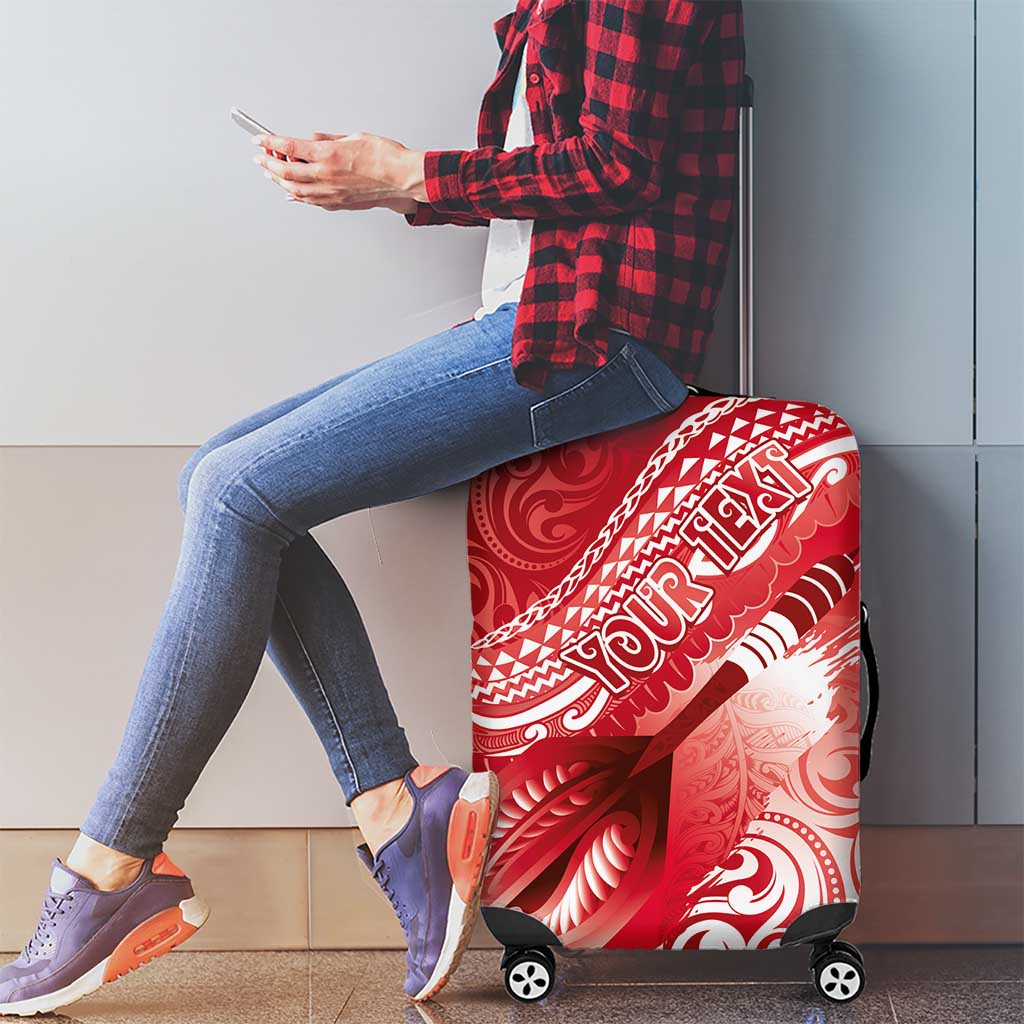 Personalised New Zealand Aotearoa Darts Masters Luggage Cover Maori Art Tattoo with Tribal Dart Symbol Red - Polynesian Pride