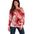 Personalised New Zealand Aotearoa Darts Masters Off Shoulder Sweater Maori Art Tattoo with Tribal Dart Symbol Red - Polynesian Pride