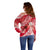 Personalised New Zealand Aotearoa Darts Masters Off Shoulder Sweater Maori Art Tattoo with Tribal Dart Symbol Red - Polynesian Pride