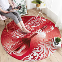 Personalised New Zealand Aotearoa Darts Masters Round Carpet Maori Art Tattoo with Tribal Dart Symbol Red - Polynesian Pride