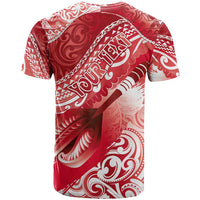 Personalised New Zealand Aotearoa Darts Masters T Shirt Maori Art Tattoo with Tribal Dart Symbol Red - Polynesian Pride