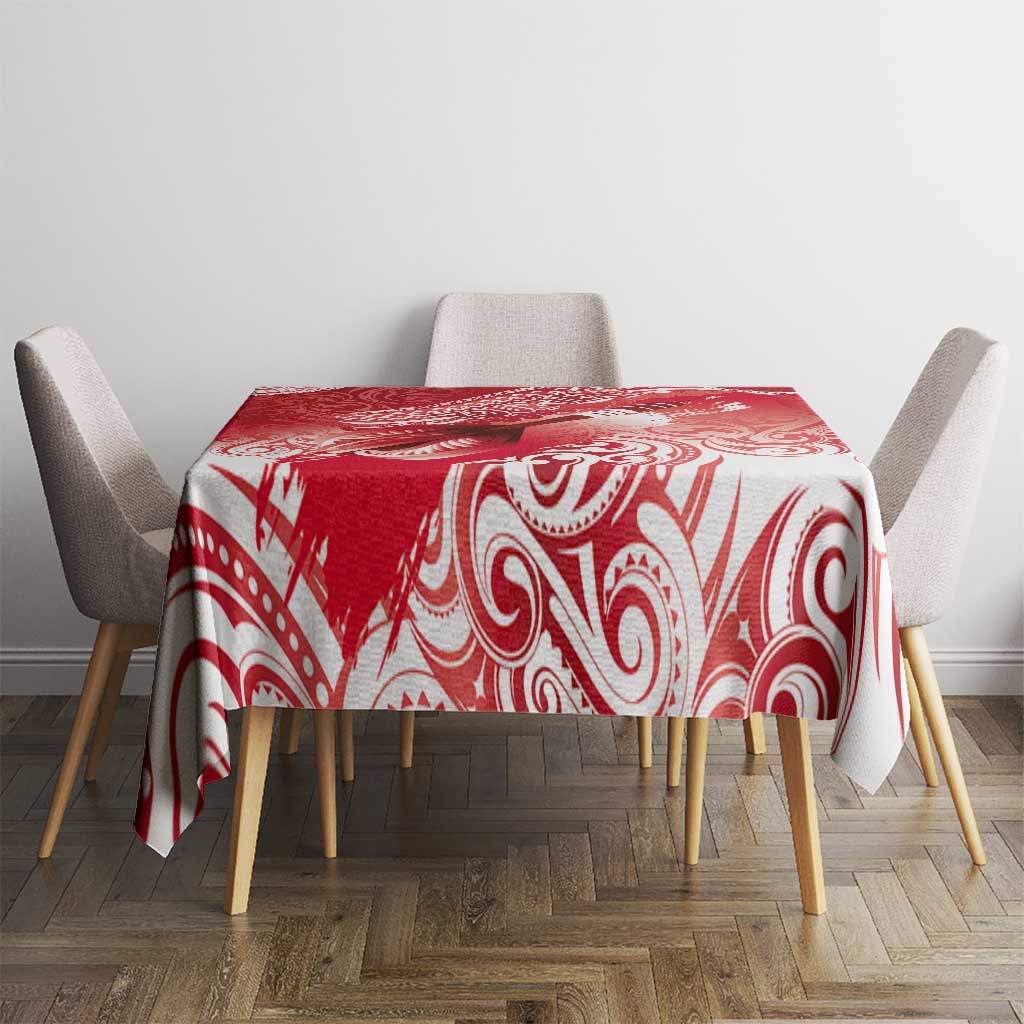 Personalised New Zealand Aotearoa Darts Masters Tablecloth Maori Art Tattoo with Tribal Dart Symbol Red - Polynesian Pride