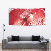 Personalised New Zealand Aotearoa Darts Masters Tapestry Maori Art Tattoo with Tribal Dart Symbol Red - Polynesian Pride
