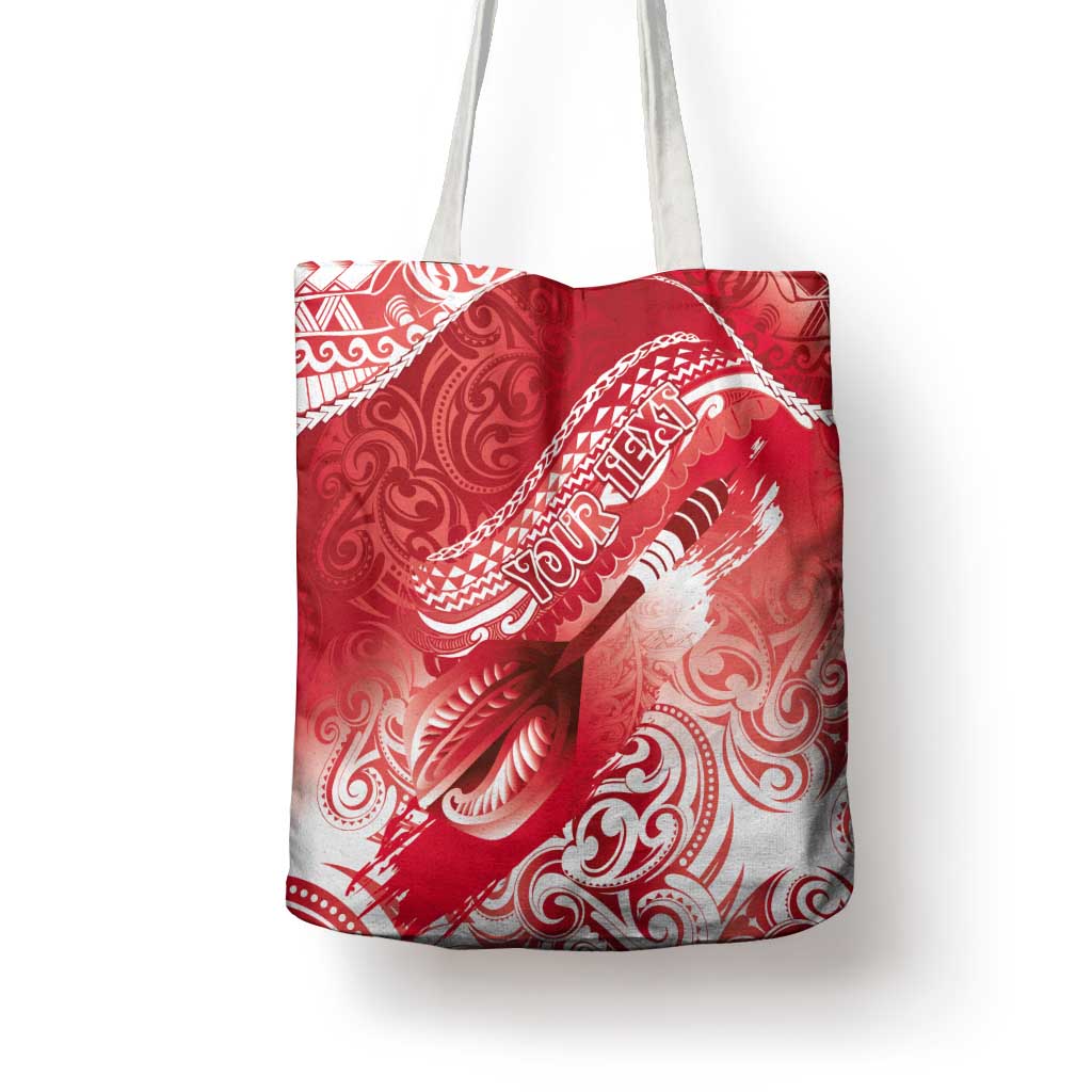 Personalised New Zealand Aotearoa Darts Masters Tote Bag Maori Art Tattoo with Tribal Dart Symbol Red - Polynesian Pride