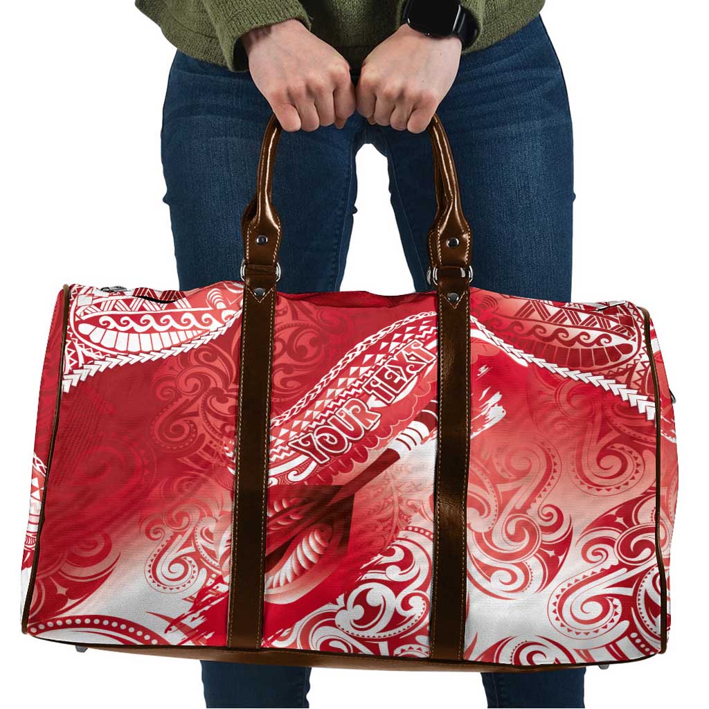 Personalised New Zealand Aotearoa Darts Masters Travel Bag Maori Art Tattoo with Tribal Dart Symbol Red - Polynesian Pride