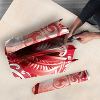 Personalised New Zealand Aotearoa Darts Masters Umbrella Maori Art Tattoo with Tribal Dart Symbol Red - Polynesian Pride