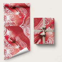 Personalised New Zealand Aotearoa Darts Masters Wrapping Paper Maori Art Tattoo with Tribal Dart Symbol Red - Polynesian Pride