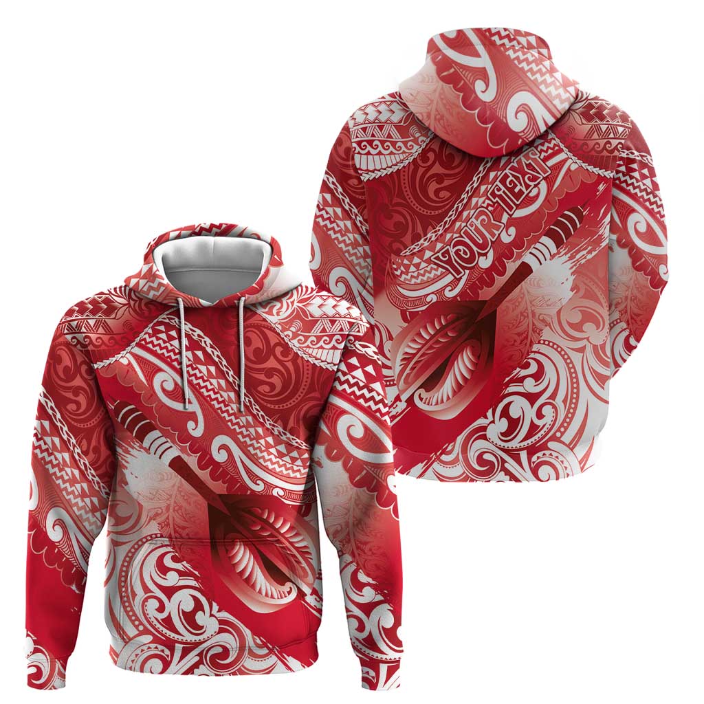 Personalised New Zealand Aotearoa Darts Masters Zip Hoodie Maori Art Tattoo with Tribal Dart Symbol Red - Polynesian Pride