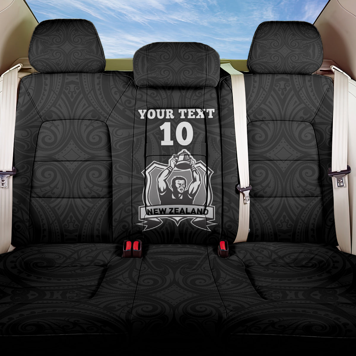 Custom New Zealand World Cup 2023 Back Car Seat Cover Go Champion NZ Rugby Forever Maori All Black