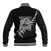 New Zealand World Cup 2023 Baseball Jacket Aotearoa Champion Rugby with Silver Fern Maori Ethnic Pattern LT03 - Polynesian Pride