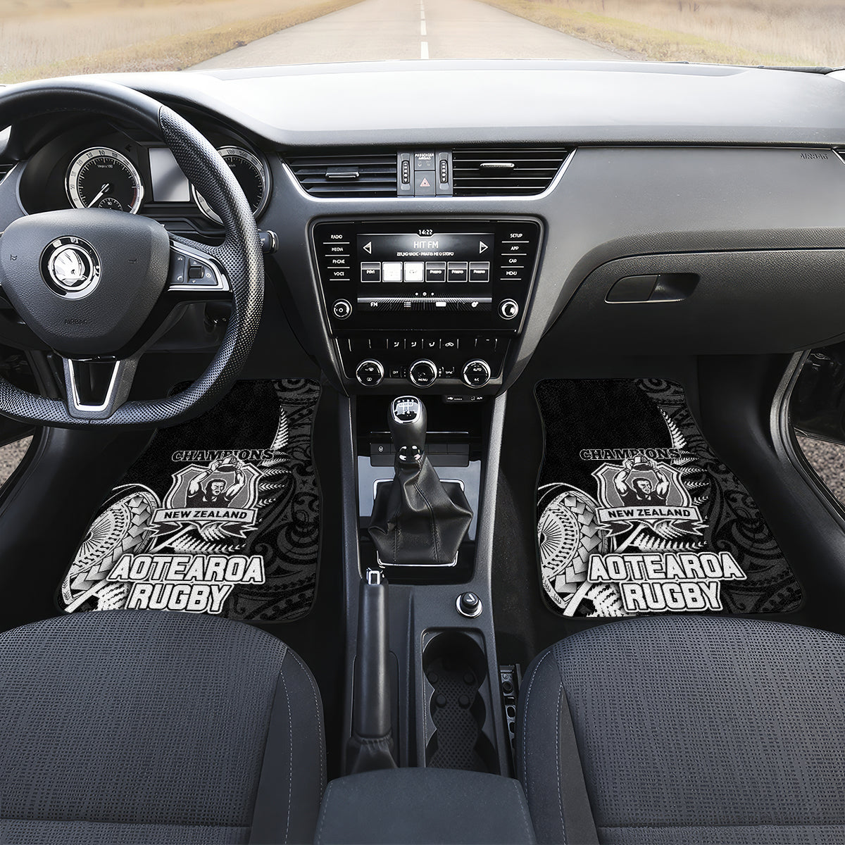 New Zealand World Cup 2023 Car Mats Aotearoa Champion Rugby with Silver Fern Maori Ethnic Pattern LT03 - Polynesian Pride