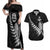 New Zealand World Cup 2023 Couples Matching Off Shoulder Maxi Dress and Hawaiian Shirt Aotearoa Champion Rugby with Silver Fern Maori Ethnic Pattern LT03 Black - Polynesian Pride