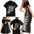 New Zealand World Cup 2023 Family Matching Short Sleeve Bodycon Dress and Hawaiian Shirt Aotearoa Champion Rugby with Silver Fern Maori Ethnic Pattern LT03 - Polynesian Pride