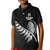 New Zealand World Cup 2023 Kid Polo Shirt Aotearoa Champion Rugby with Silver Fern Maori Ethnic Pattern LT03 Kid Black - Polynesian Pride