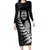 New Zealand World Cup 2023 Long Sleeve Bodycon Dress Aotearoa Champion Rugby with Silver Fern Maori Ethnic Pattern LT03 Long Dress Black - Polynesian Pride