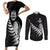 Custom New Zealand World Cup 2023 Couples Matching Short Sleeve Bodycon Dress and Long Sleeve Button Shirt Aotearoa Champion Rugby with Silver Fern Maori Ethnic Pattern LT03 Black - Polynesian Pride