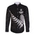 Custom New Zealand World Cup 2023 Long Sleeve Button Shirt Aotearoa Champion Rugby with Silver Fern Maori Ethnic Pattern LT03 Unisex Black - Polynesian Pride