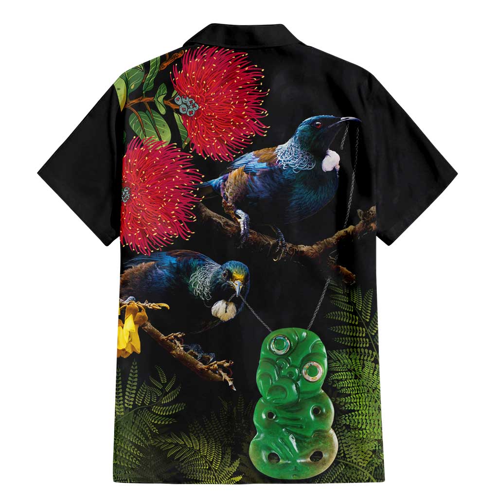 New Zealand Tui Family Matching Mermaid Dress and Hawaiian Shirt Guardians of the Hei Tiki - Maori Art and Plants