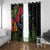 New Zealand Tui Window Curtain Guardians of the Hei Tiki - Maori Art and Plants