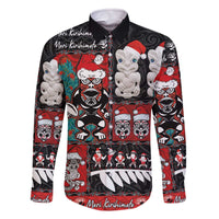 New Zealand Christmas Family Matching Off The Shoulder Long Sleeve Dress and Hawaiian Shirt Maori Christmas Spirit - Meri Kirihimete