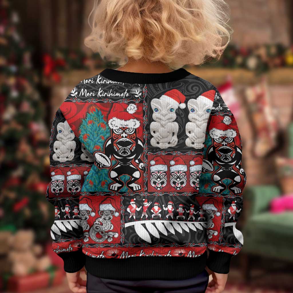 New Zealand Christmas Kid Ugly Christmas Sweater Maori Christmas Spirit - Meri Kirihimete