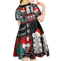 New Zealand Christmas Kid Short Sleeve Dress Maori Christmas Spirit - Meri Kirihimete