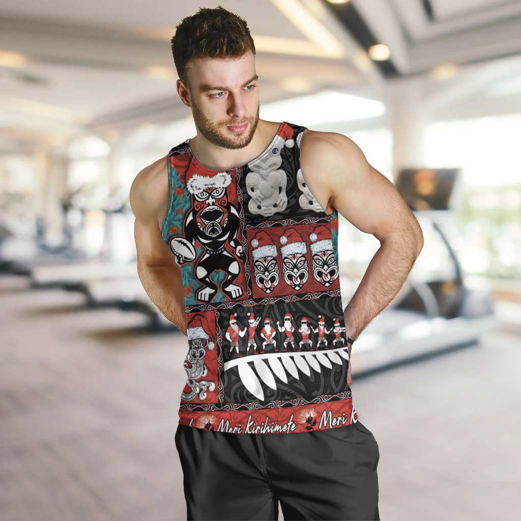 New Zealand Christmas Men Tank Top Maori Christmas Spirit - Meri Kirihimete