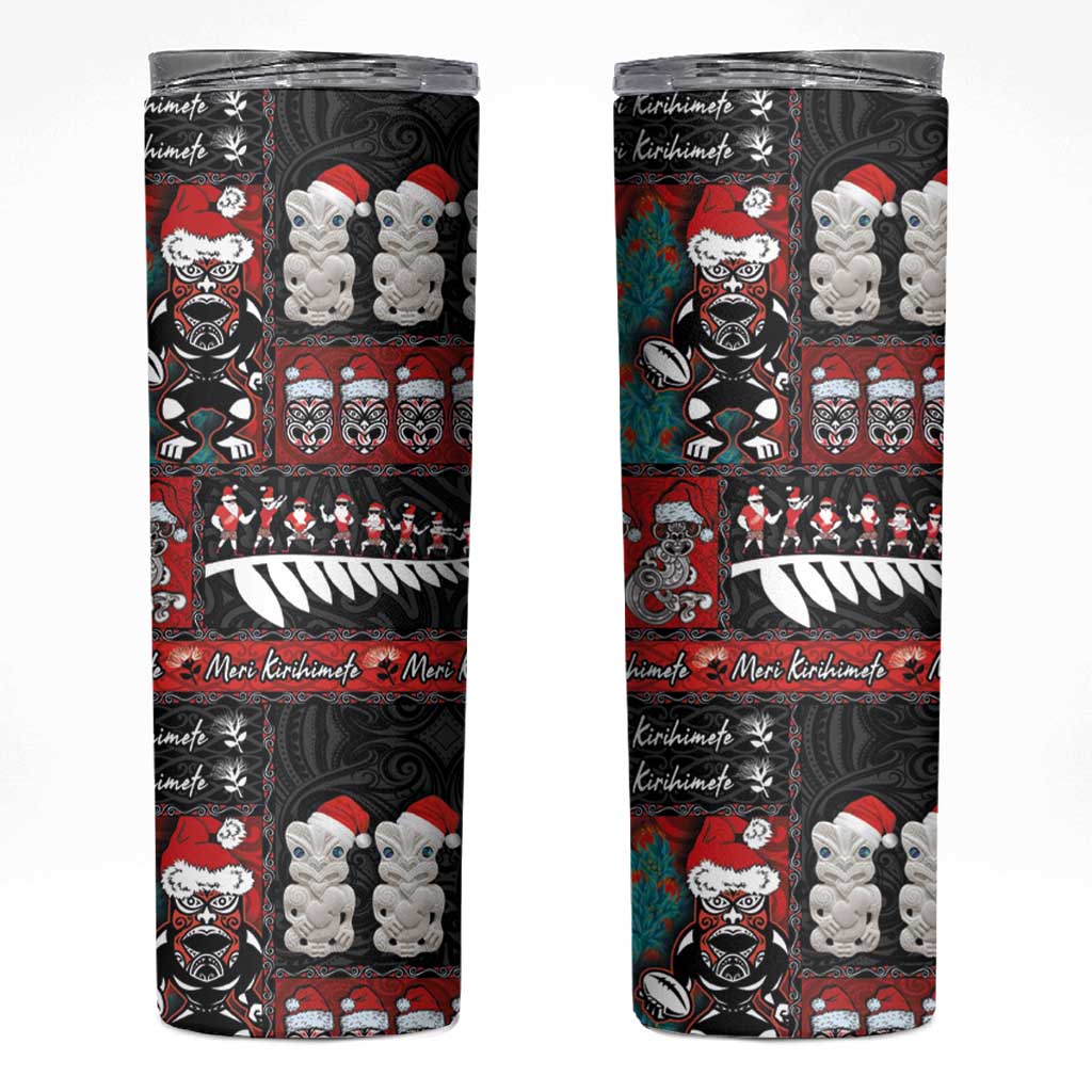 New Zealand Christmas Skinny Tumbler Maori Christmas Spirit - Meri Kirihimete